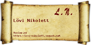 Lövi Nikolett névjegykártya